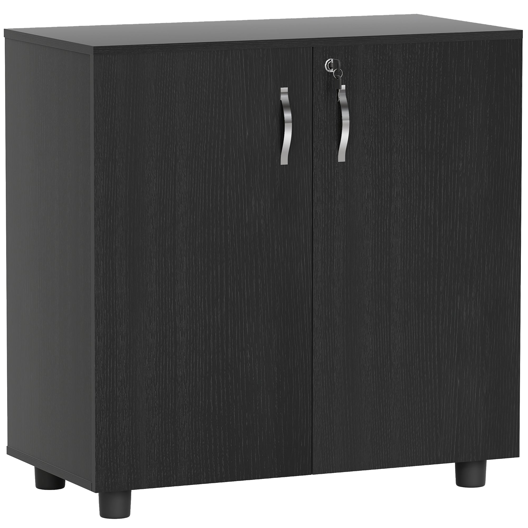 Vinsetto Two-Tier Locking Office Storage Cabinet - Black
