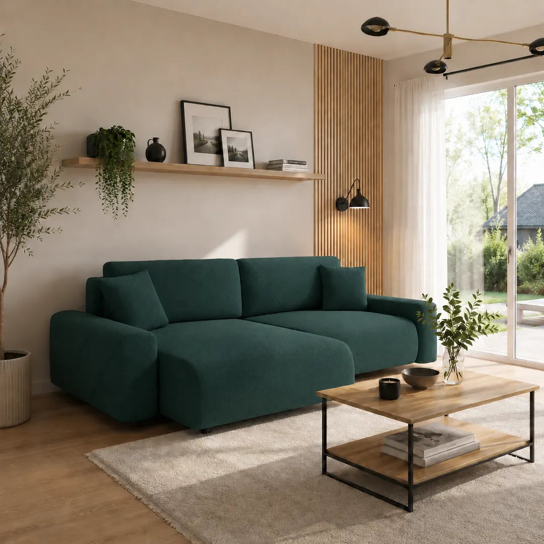 Corner Sofa Bed Rima in Green, image 4