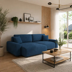 Corner Sofa Bed Rima in Navy Blue, image 5