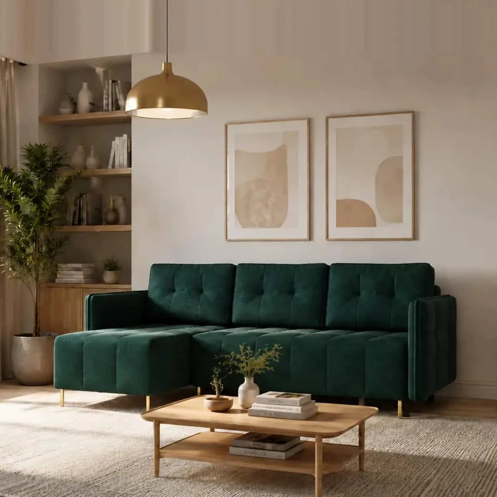 Corner Sofa Bed Dello in Green, image 8