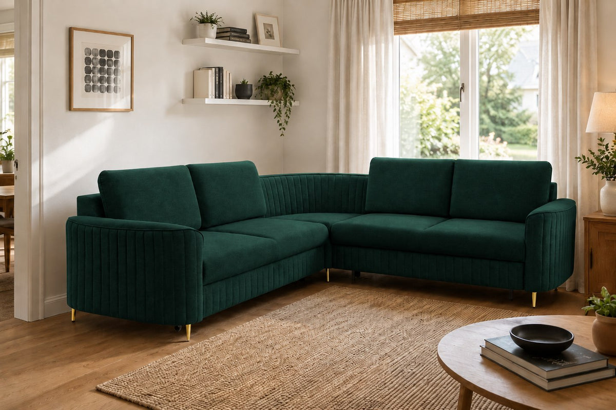 Corner Sofa Bed Laren in Green, image 3