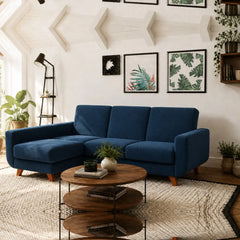 Corner Sofa Bed Aramis in Navy Blue, image 2