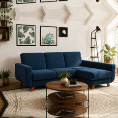 Corner Sofa Bed Aramis in Navy Blue, image 13