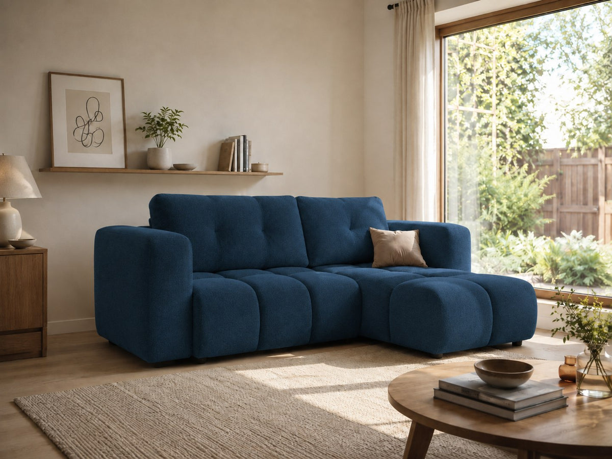 Corner Sofa Bed Modi II in Navy Blue, image 9