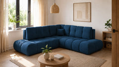 Corner Sofa Bed Soho II in Navy Blue, image 5