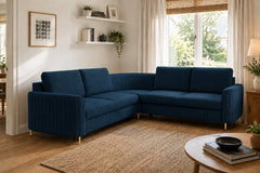 Corner Sofa Bed Laren in Navy Blue, image 4