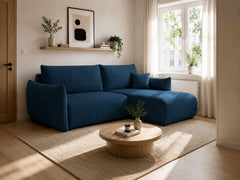 Corner Sofa Bed Allora in Navy Blue, image 21