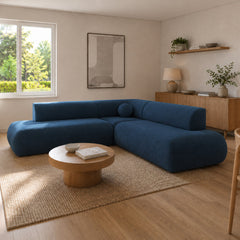 Corner Sofa Bed Puente II in Navy Blue, image 4