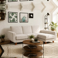Corner Sofa Bed Aramis in Light Beige, image 14