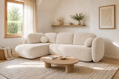 Corner Sofa Bed Olio II in Light Beige, image 10