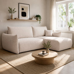 Corner Sofa Bed Allora in Light Beige, image 22