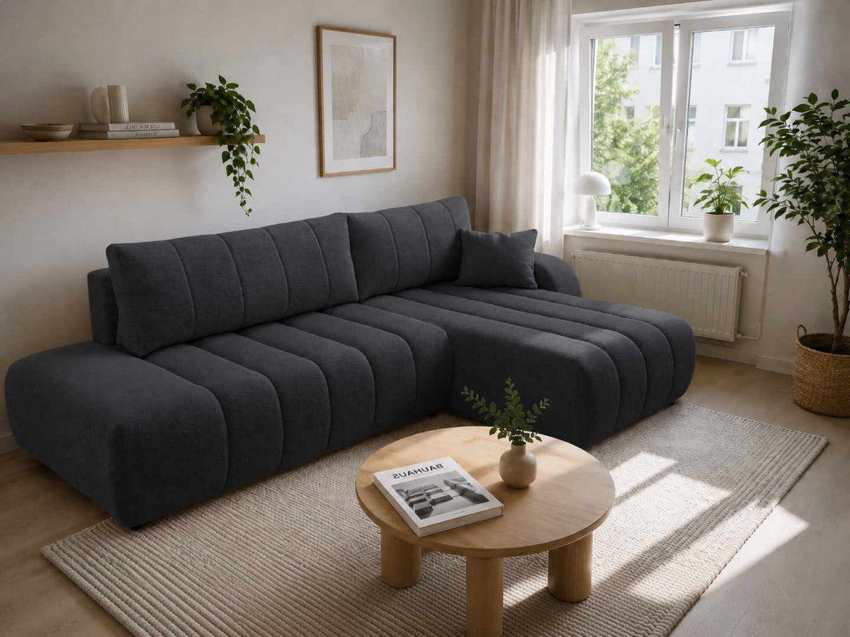 Corner Sofa Bed Baloo in Graphite, image 12