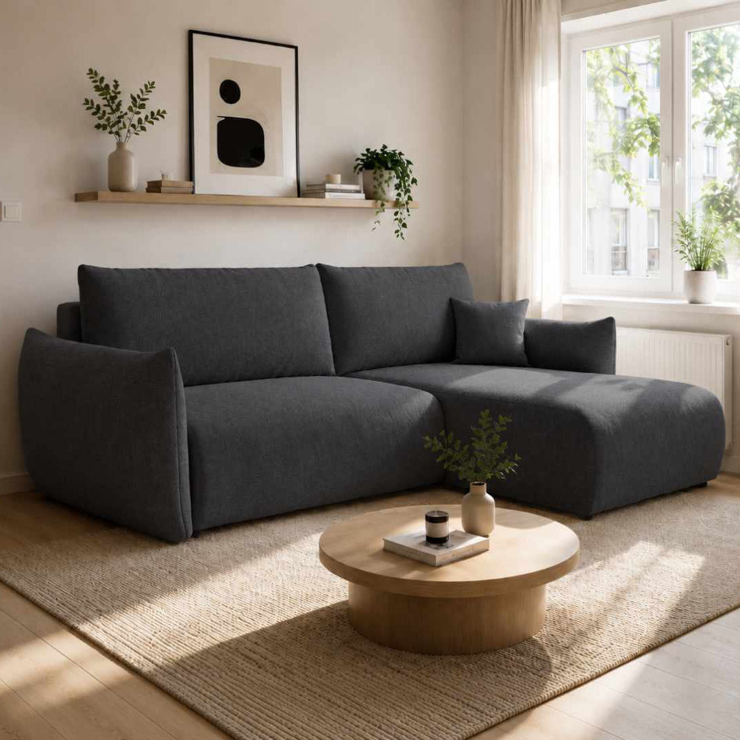 Corner Sofa Bed Allora in Graphite, image 23