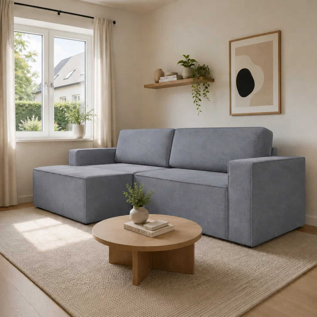 Corner Sofa Bed Como in Dark Grey, image 3