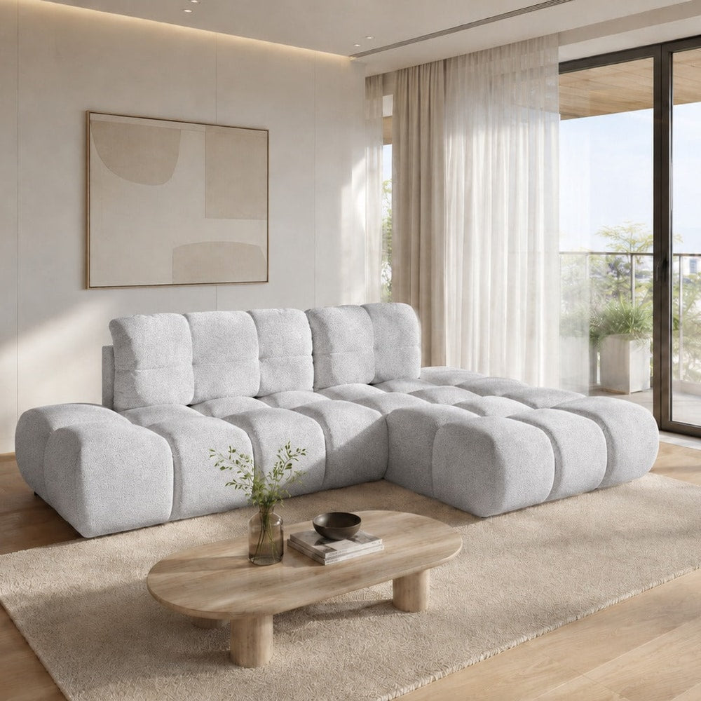 Corner Sofa Bed Noel in Light Grey, image 16