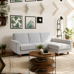 Corner Sofa Bed Aramis in Light Grey, image 17