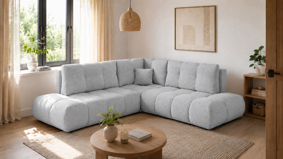 Corner Sofa Bed Soho II in Light Grey, image 9