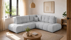 Corner Sofa Bed Soho II in Light Grey, image 9