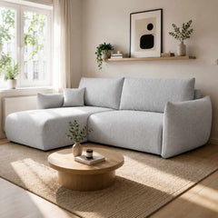 Corner Sofa Bed Allora in Light Grey, image 16