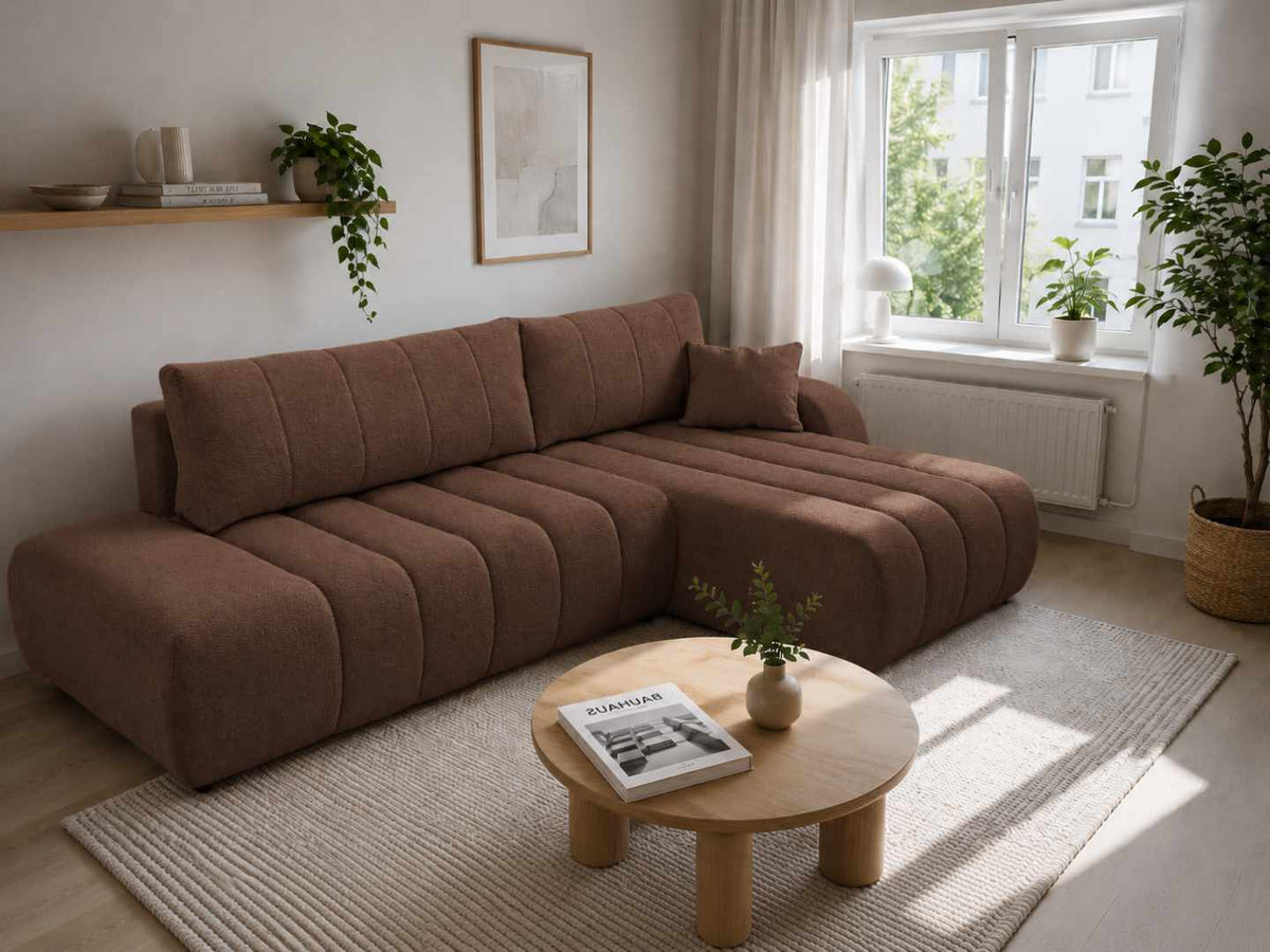 Corner Sofa Bed Baloo in Brown, image 18