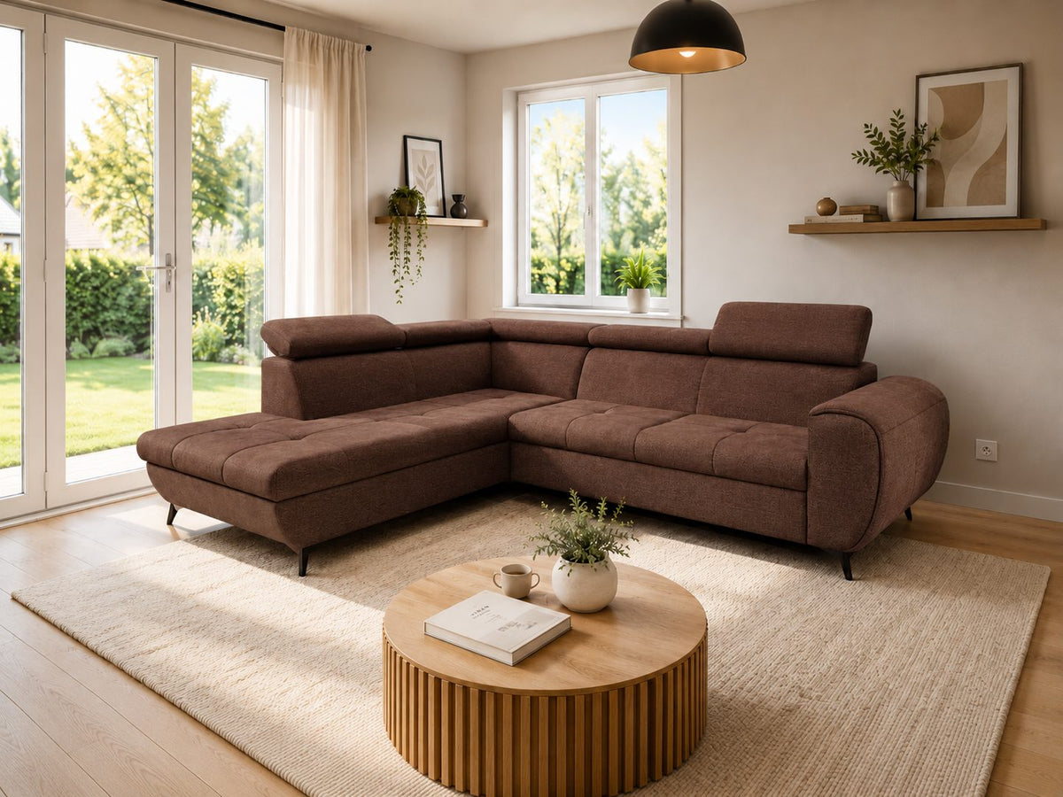 Corner Sofa Bed Mona Pik in Brown, image 18