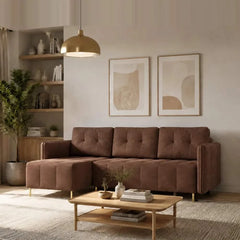 Corner Sofa Bed Dello in Brown, image 4