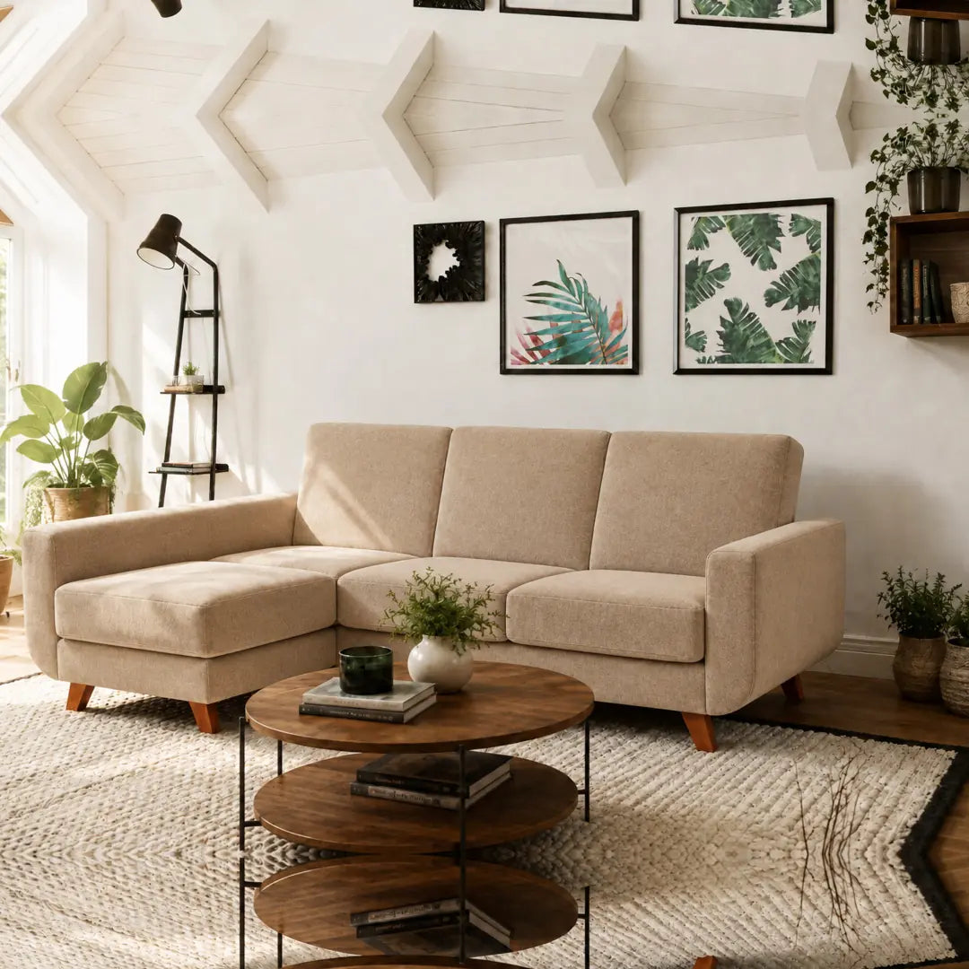 Corner Sofa Bed Aramis in Beige, image 5