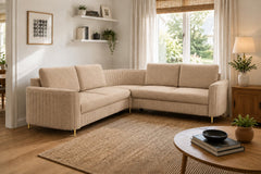 Corner Sofa Bed Laren in Beige, image 2