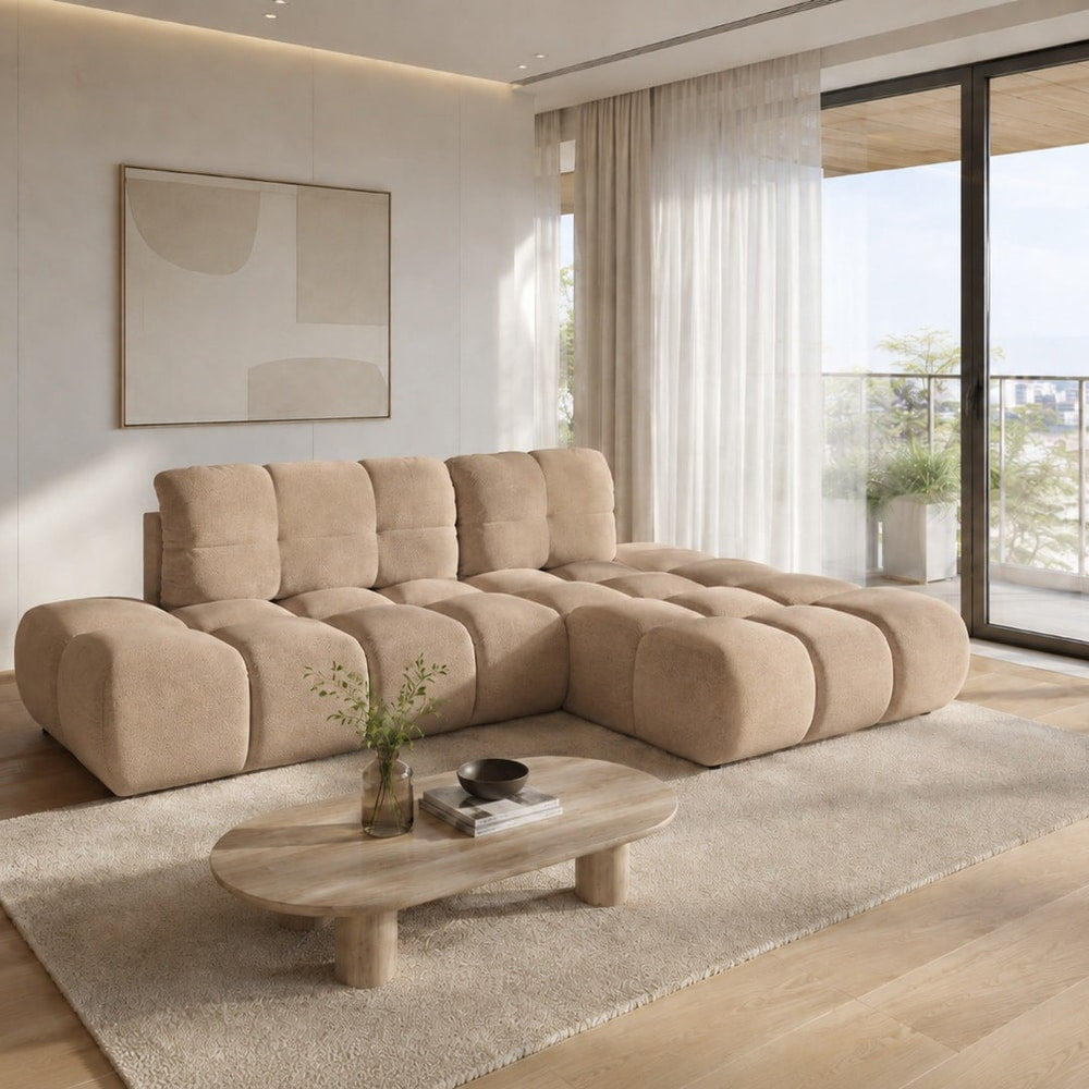 Corner Sofa Bed Noel in Beige, image 4