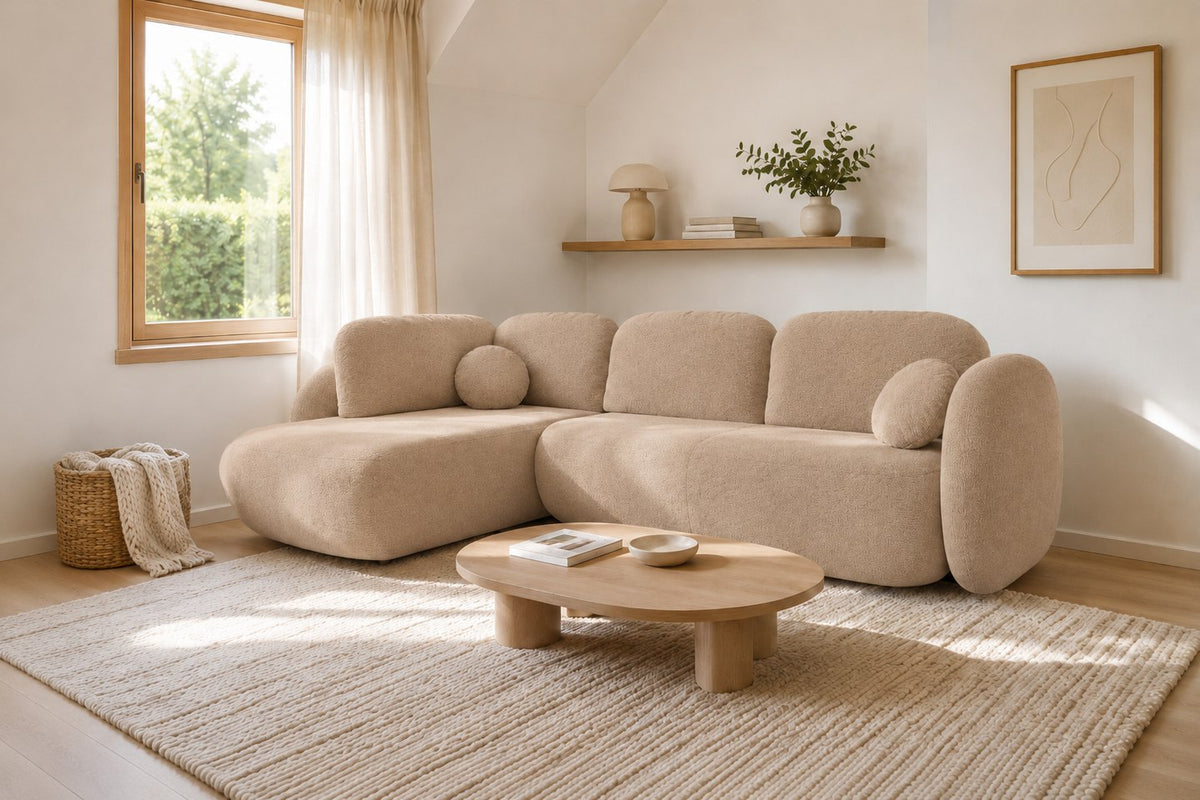 Corner Sofa Bed Olio II in Beige, image 4