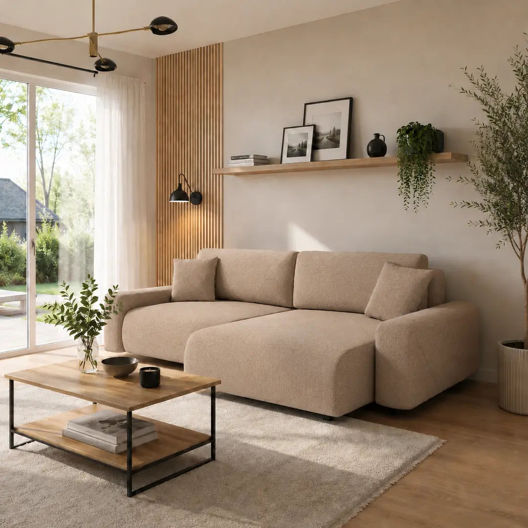 Corner Sofa Bed Rima in Beige, image 23