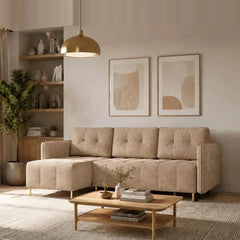 Corner Sofa Bed Dello in Beige, image 3