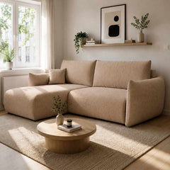 Corner Sofa Bed Allora in Beige, image 10