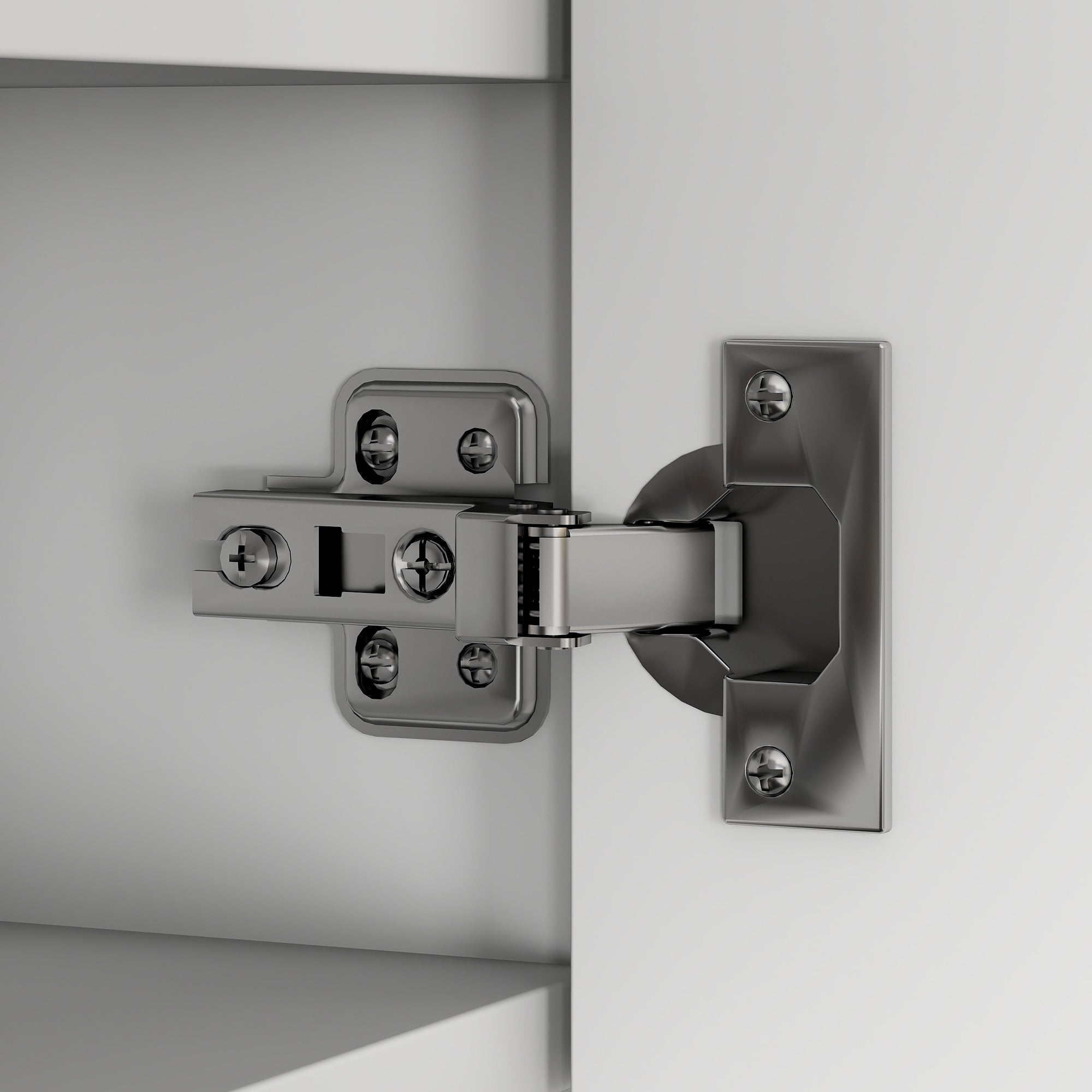 HOMCOM 60 x 15 cm Double Door Bathroom Mirror Cabinet - White