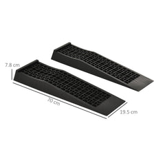 HOMCOM 2PCS Car Ramps, 3 Ton Low Entrance Plastic Curb Ramps with Anti-Slip Surface, Car Lift for Garage Workshop Cars SUVs Small Vans