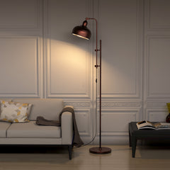 Industrial Floor Lamp with Adjustable Height and Lamp Head for Home Office