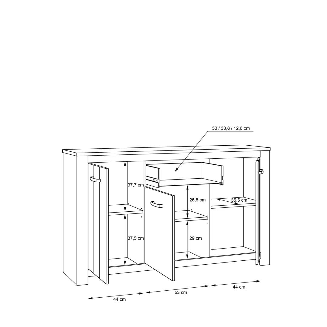 Elara Sideboard Cabinet 161cm in White, image 7