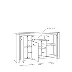 Elara Sideboard Cabinet 161cm in White, image 7