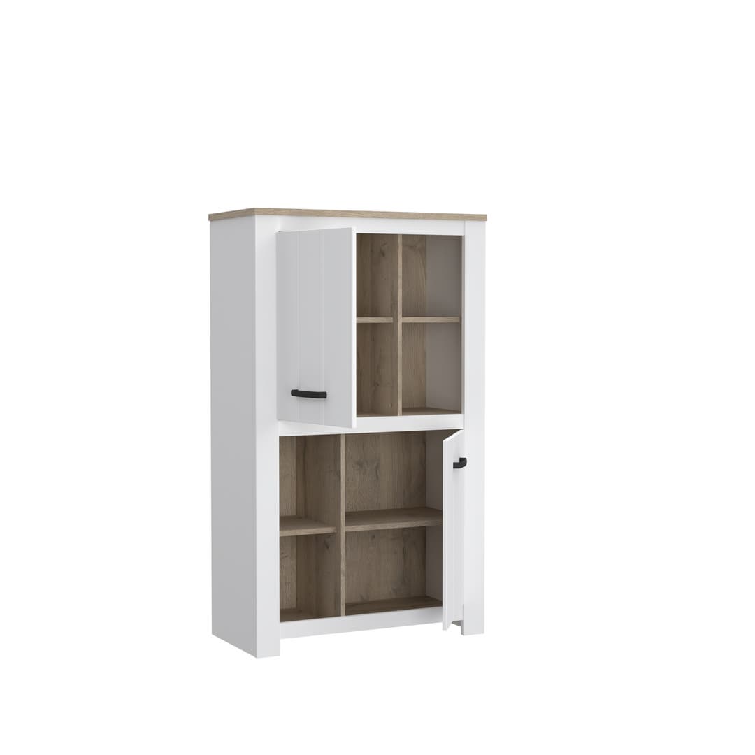 Elara Highboard Cabinet 87cm in White, image 2