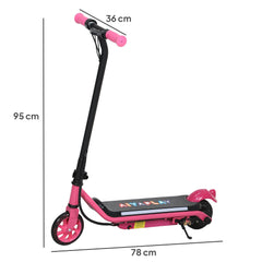 AIYAPLAY Electric Scooter for Kids Aged 6-14 Years, with Colourful Lights, Pink