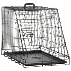 Pawhut Trapeze Collapsible Dog Pet Travel Box Cage Removable Tray 78 x 47 x 55cm