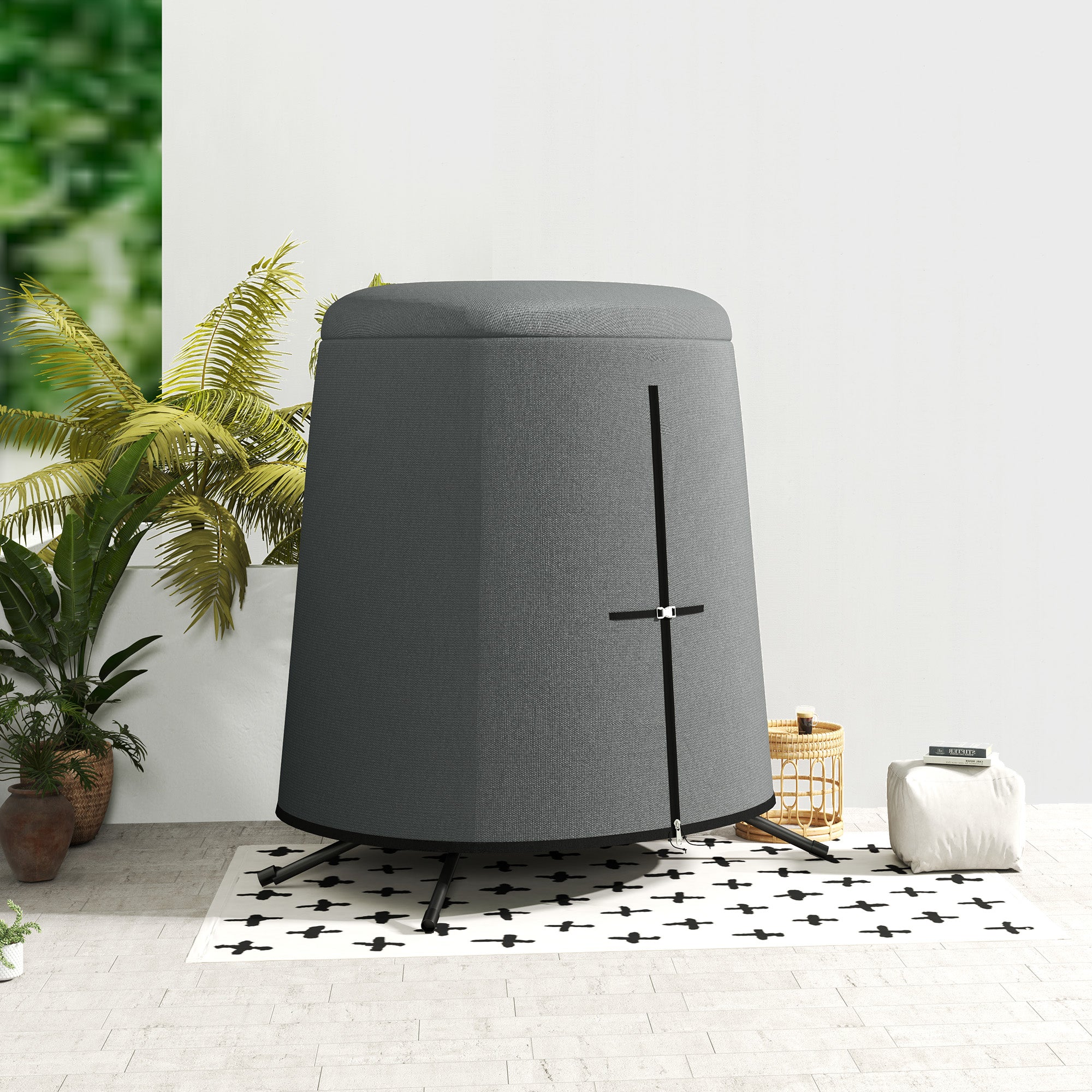 Outsunny 196 x 230 cm Hanging Egg Chair Protective Cover - Grey