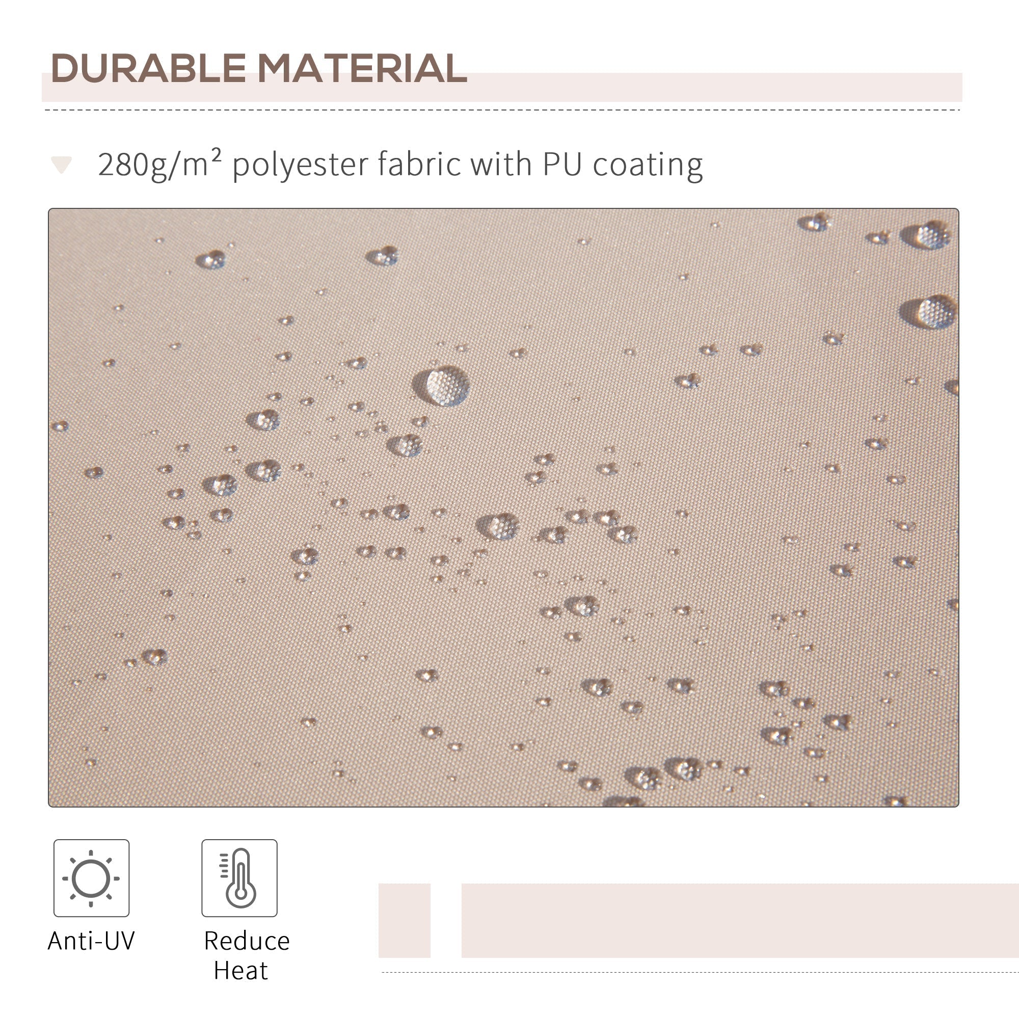 Outsunny Awning Canopy Manual Retractable Porch Sun Shade Shelter 3 x 2m Beige