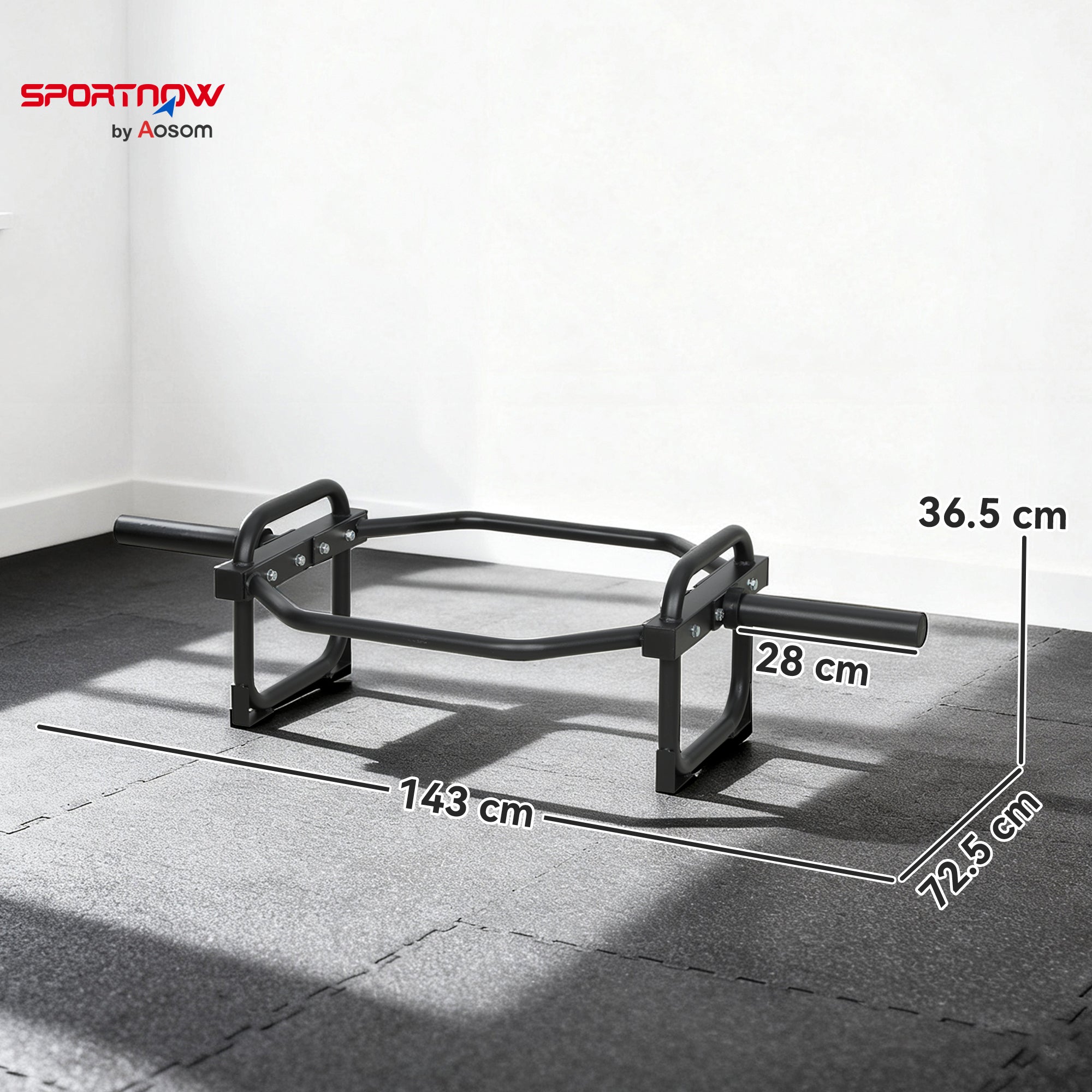 SPORTNOW Olympic Trap Bar, 2" Hex Barbell Bar with 300kg Capacity for Deadlifts, Shrugs, Squats and Farmer Walks