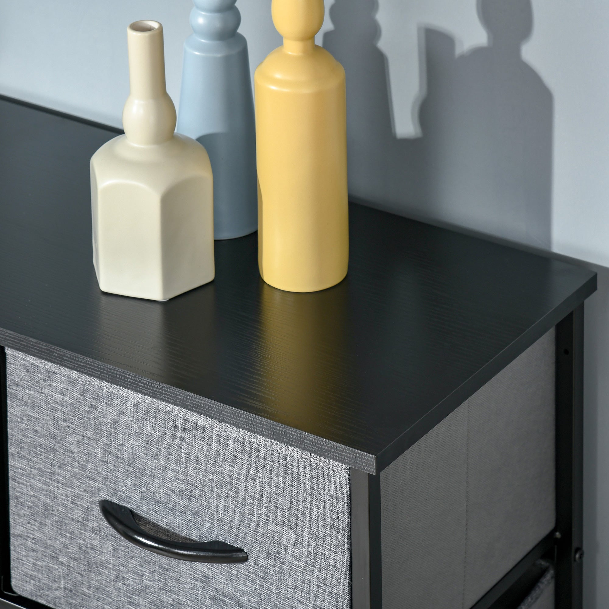 HOMCOM Nine Drawer Fabric Dresser - Grey