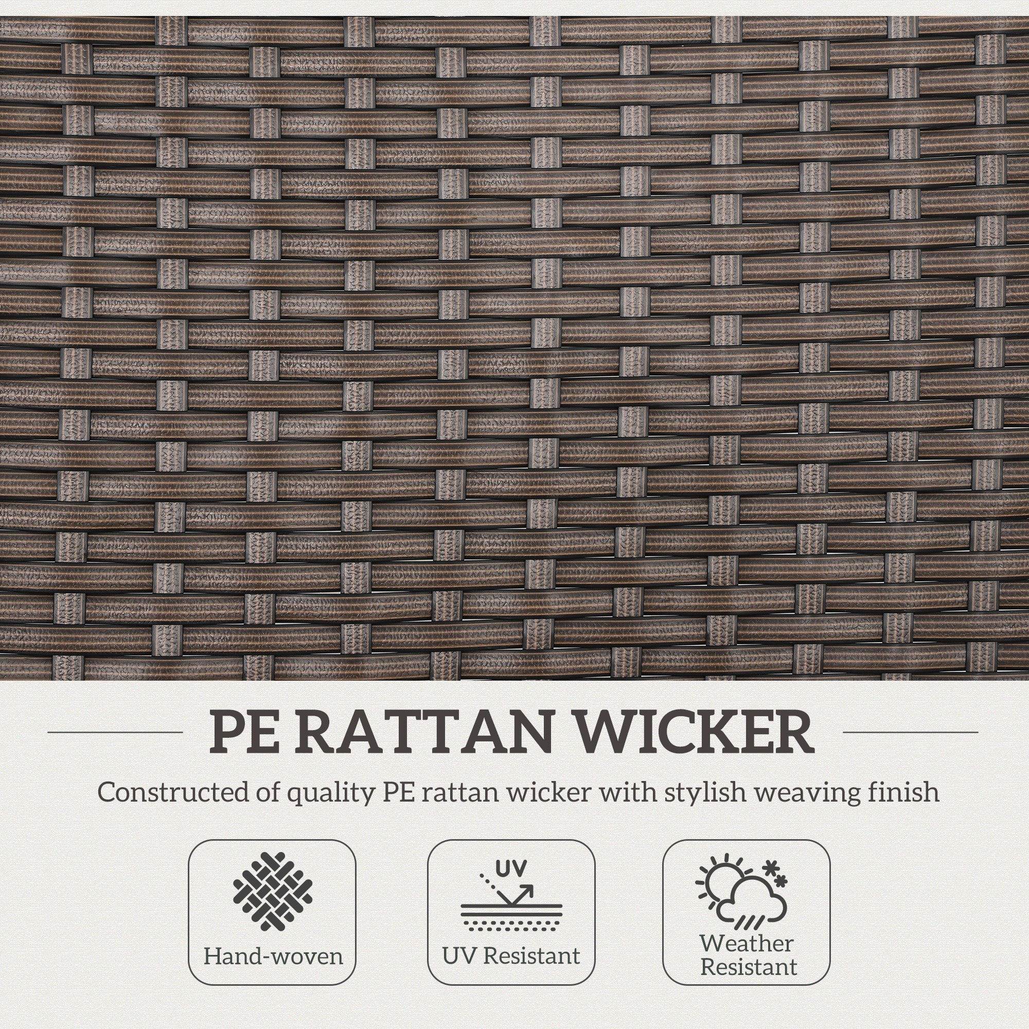 Outsunny 2 Pieces Folding Rattan Garden Dining Chairs with 5-level Reclining High Back, Wood Armrests for Outdoor - Brown