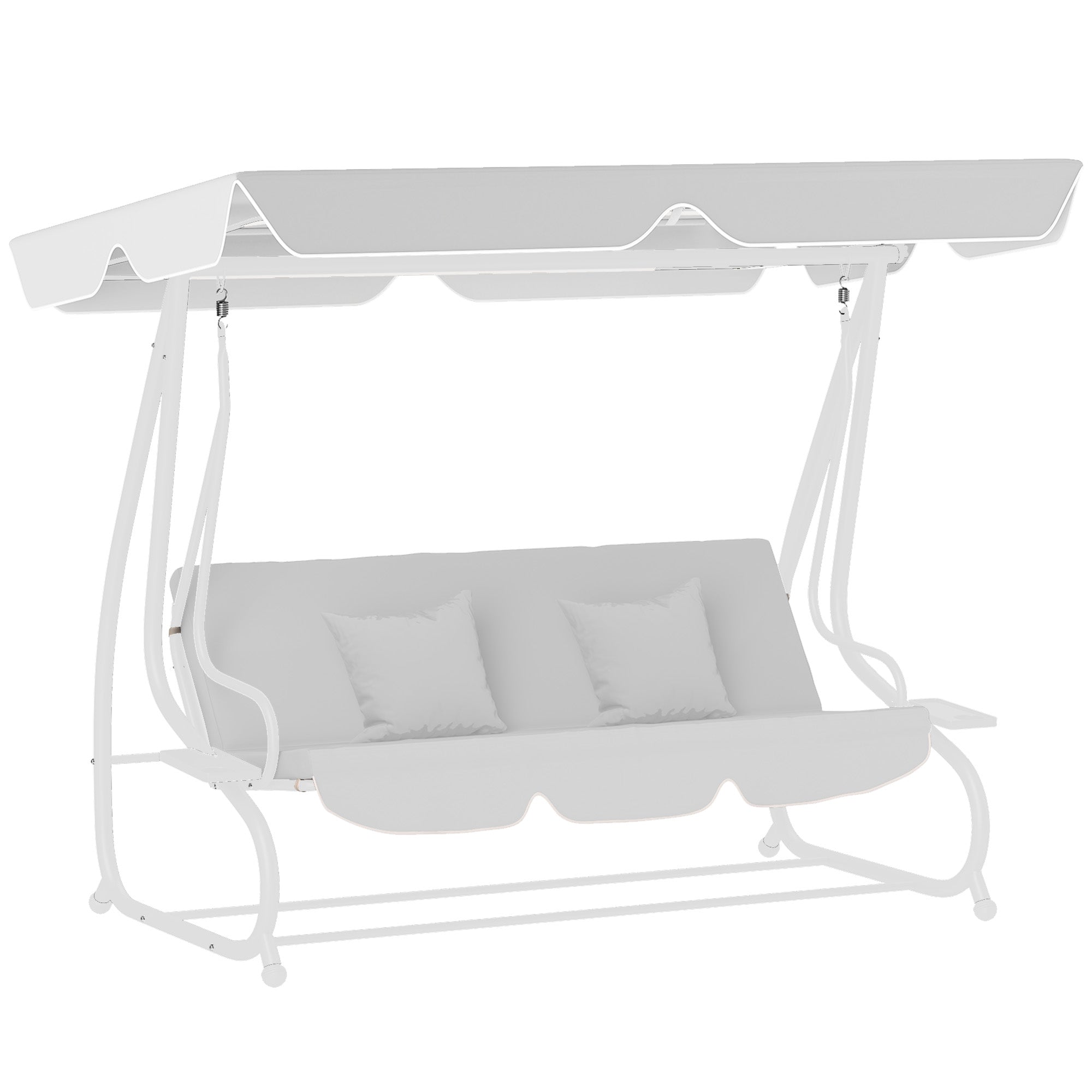 Outsunny 145 x 200Wcm Swing Chair Canopy Replacement - Light Grey
