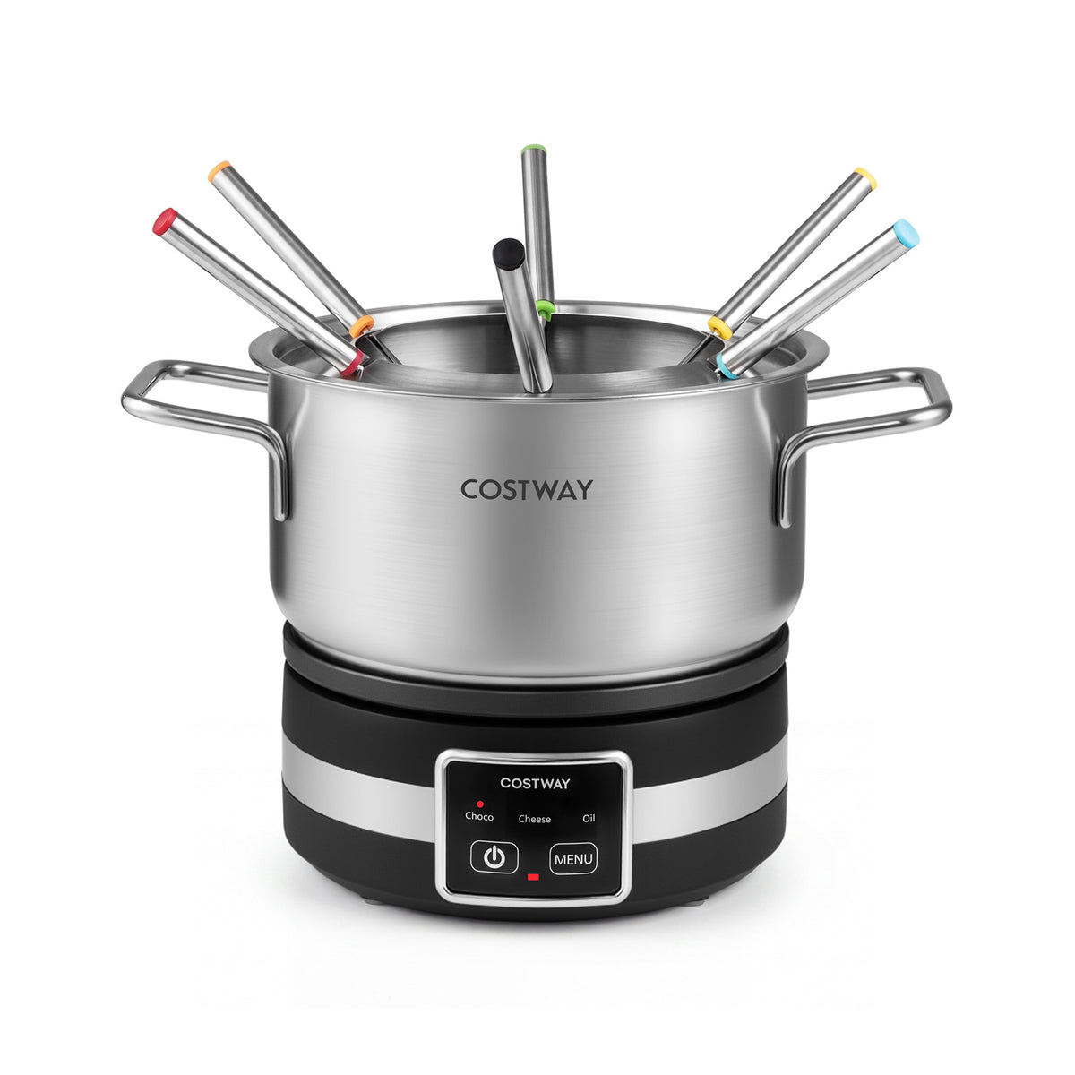 Electric Fondue Pot Set 1200W Fondue Maker with Removable Stainless Steel Pot