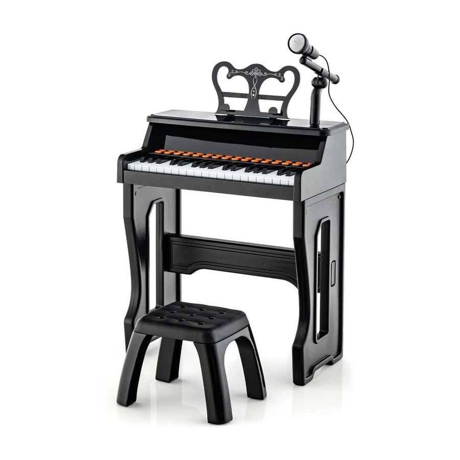 37-Key Electronic Piano Keyboard with Adjustable Microphone-Black