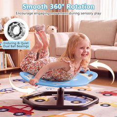 Elephant-Shaped Spinning Chair for Autistic and ADHD Kids with Dual Side Handles and Build Balance-Blue